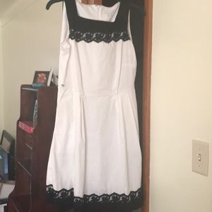 Black and white knee length dress